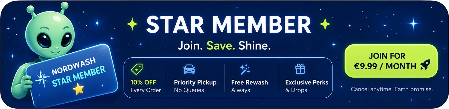 NordWash Star Member — 10% off every order, priority pickup, free rewash